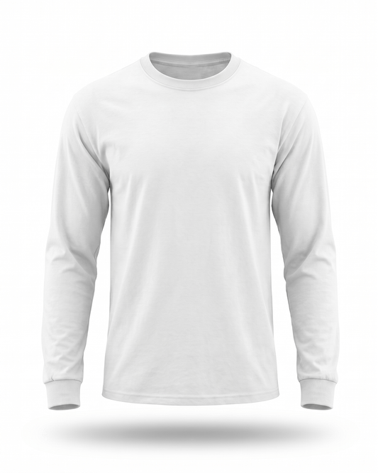 Custom long sleeve tee with logo print for corporate and trade team uniforms