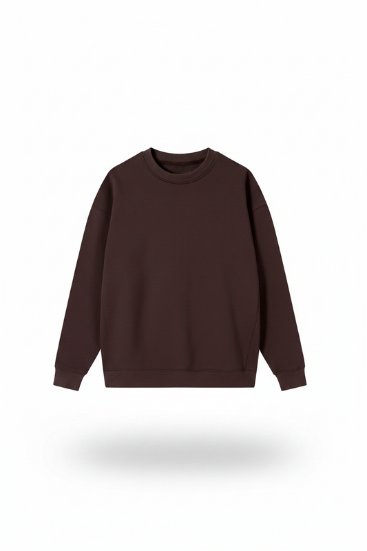 Brown custom jumper with business logo embroidery for corporate and trade teams