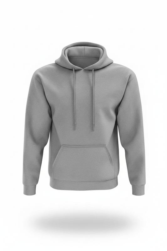 Grey custom hoodie with logo embroidery for business and corporate teams