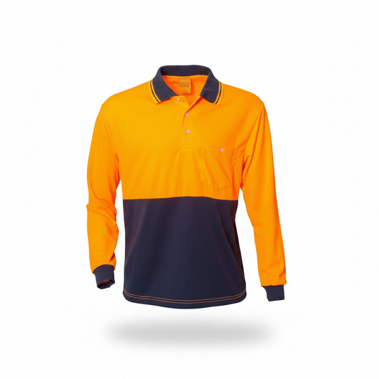 Custom hi-vis button-up shirt for site managers and supervisors