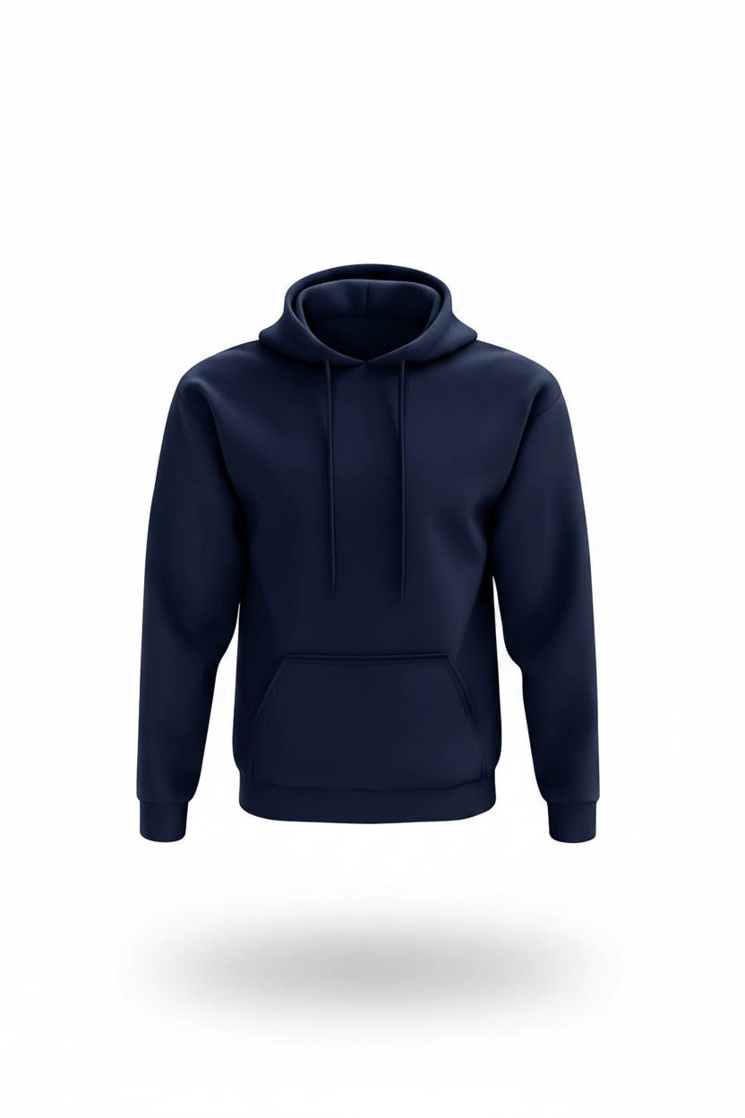Navy custom hoodie with embroidered logo for business uniforms Australia