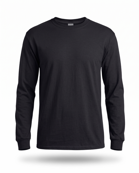 Custom long sleeve t-shirt in black for branded business and workwear uniforms Australia