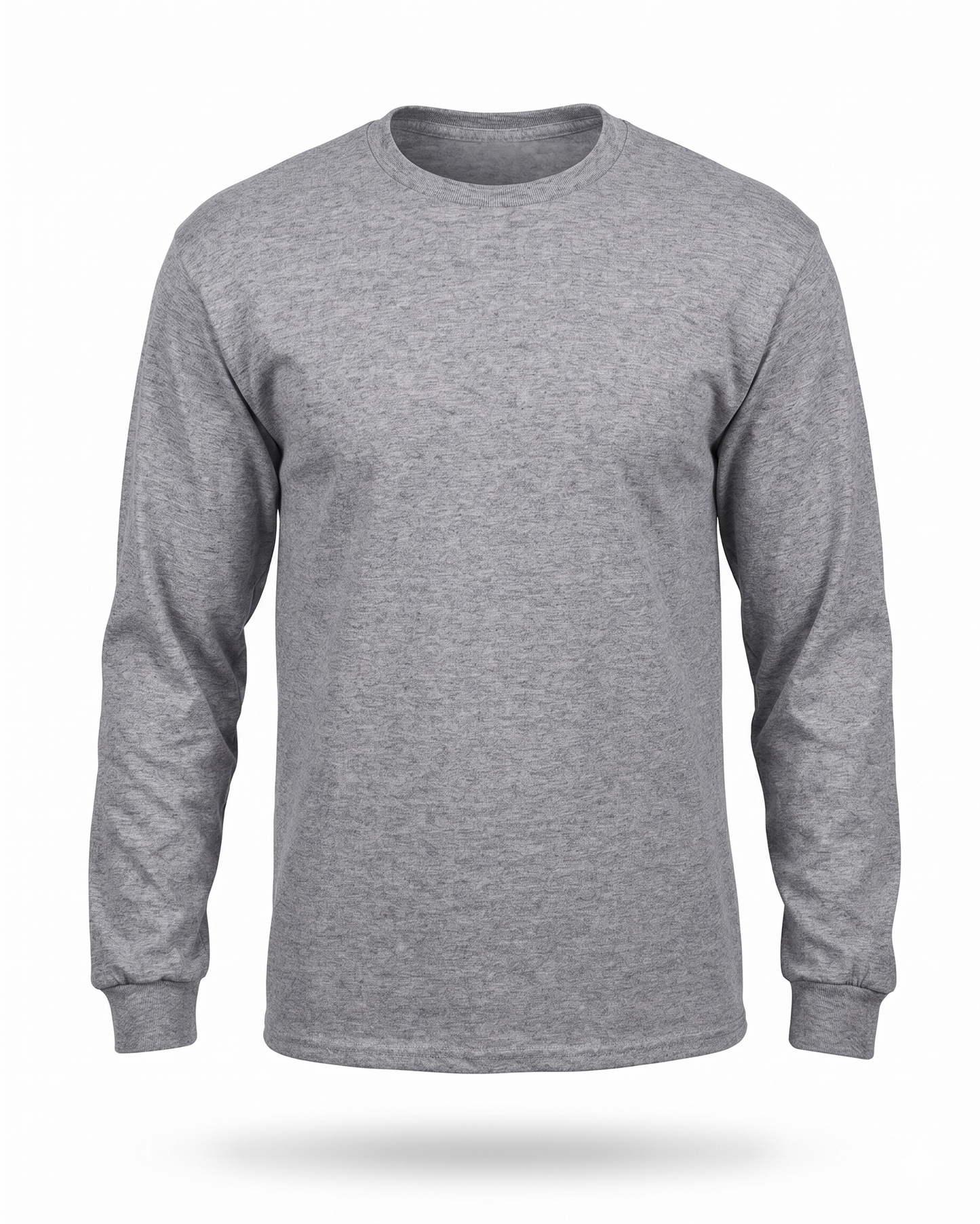 Light gray custom long sleeve t-shirt for branded business apparel