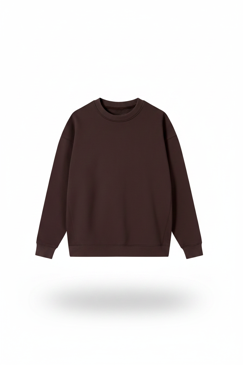 Brown custom jumper with business logo embroidery for corporate and trade teams