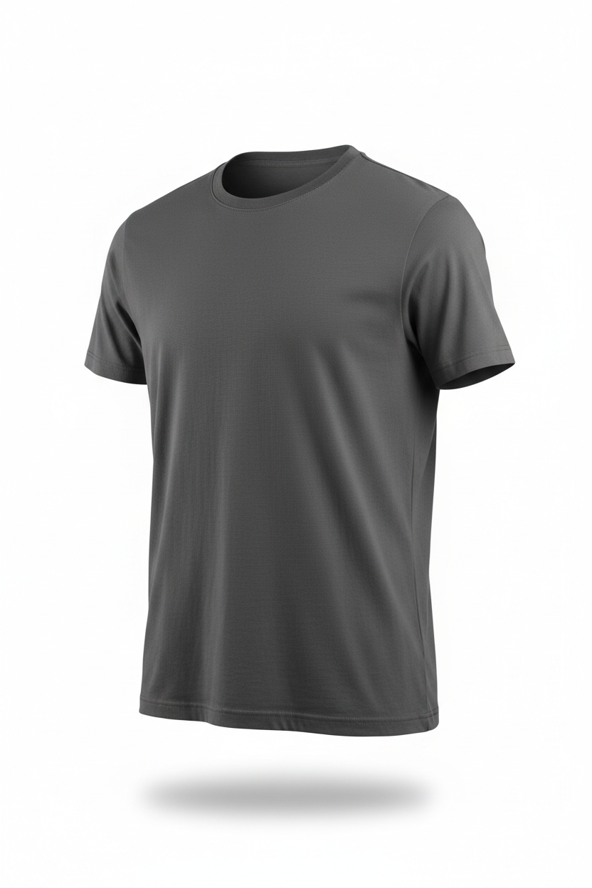 Charcoal custom branded t-shirt with logo embroidery for company uniforms