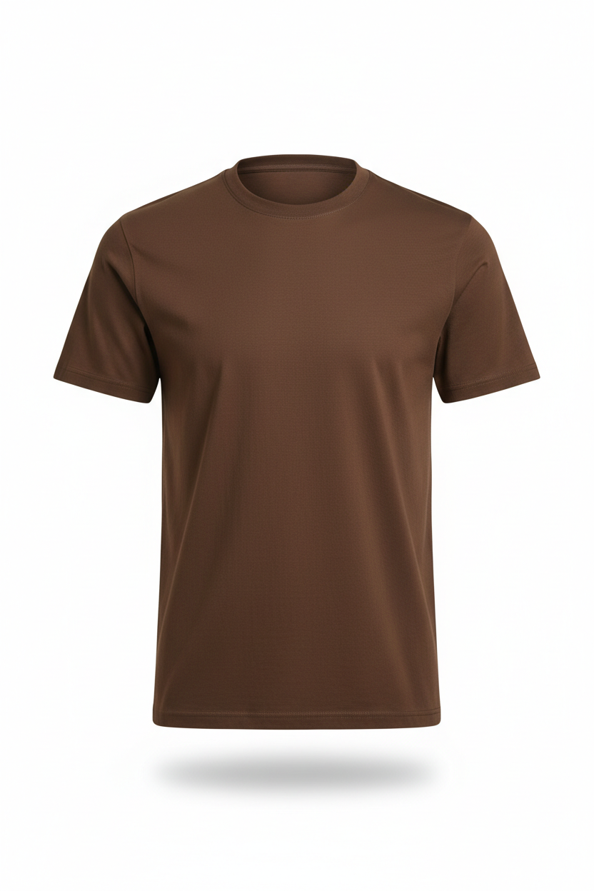Chocolate brown custom t-shirt with logo for business and team apparel