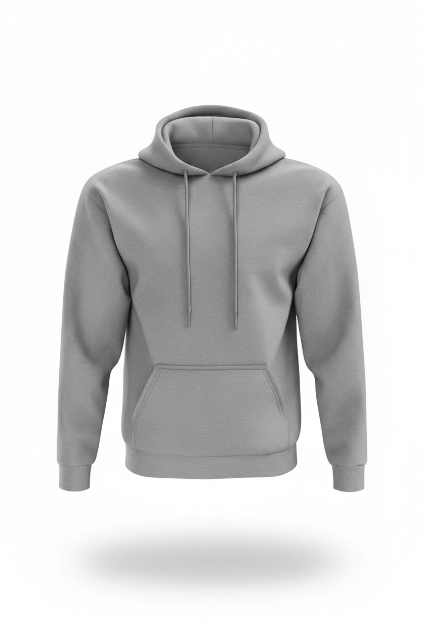 Grey custom hoodie with logo embroidery for business and corporate teams