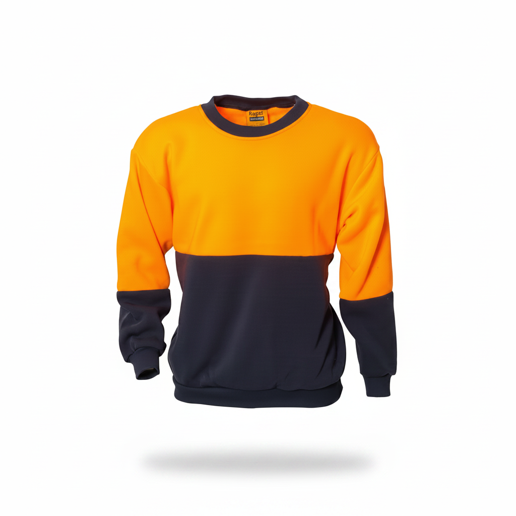 Branded hi-vis jumper with custom embroidery for outdoor and site workers