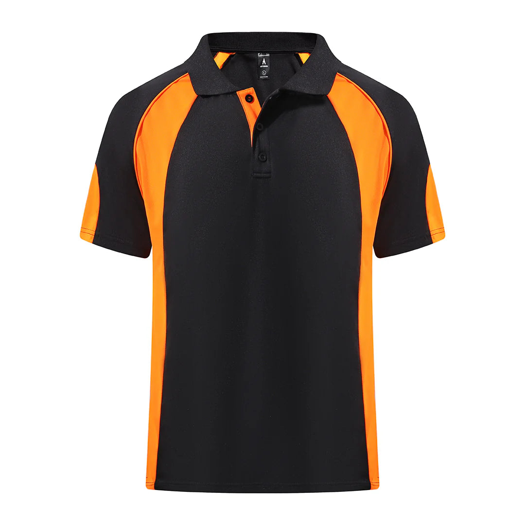 Cool Mesh polo in orange with custom branding for workwear uniforms