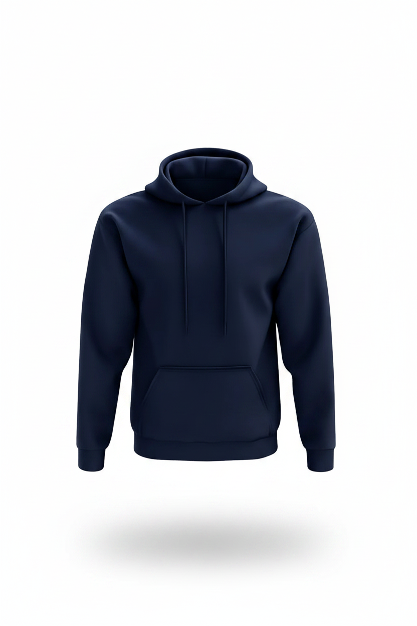 Navy custom hoodie with embroidered logo for business uniforms Australia
