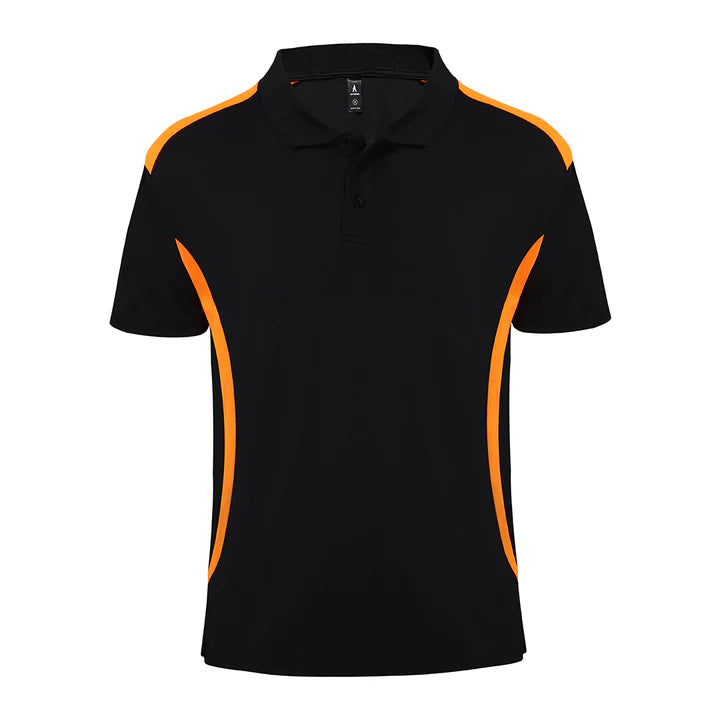 Vanguard polo in orange with custom print for business uniforms