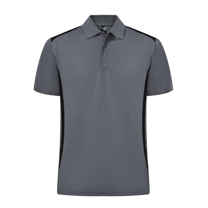 Vanguard polo in gray with logo for business and trade uniforms