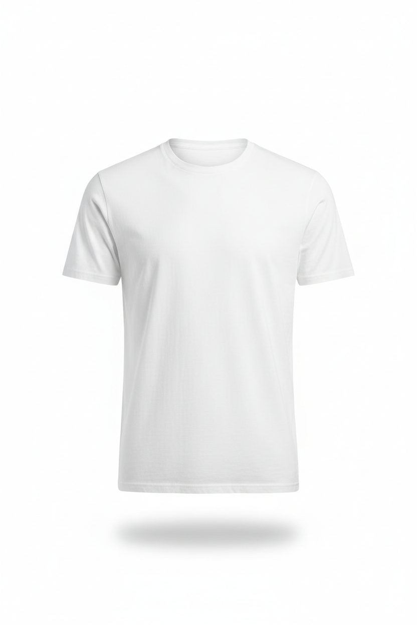 White custom t-shirt with embroidered business logo for corporate teams